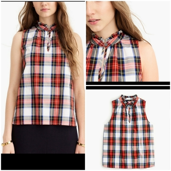 J.‎ Crew Ruffle Neck Poplin - Picture 2 of 3